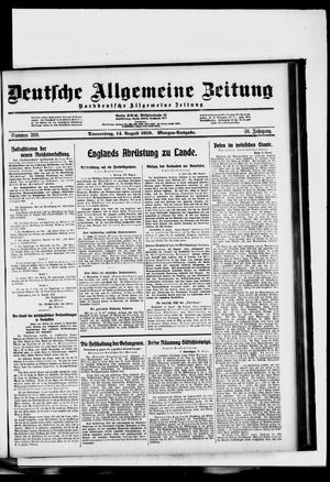 Deutsche allgemeine Zeitung vom 14.08.1919