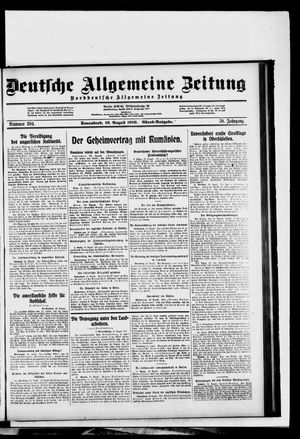 Deutsche allgemeine Zeitung vom 16.08.1919