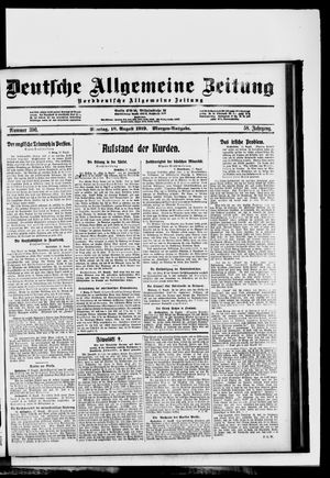 Deutsche allgemeine Zeitung vom 18.08.1919