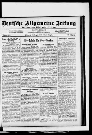 Deutsche allgemeine Zeitung vom 27.08.1919