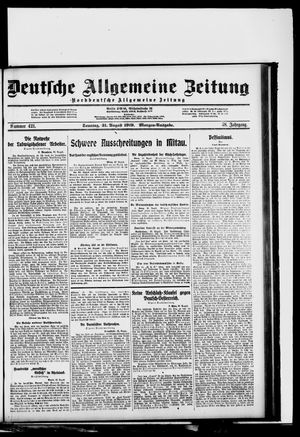 Deutsche allgemeine Zeitung vom 31.08.1919