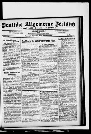 Deutsche allgemeine Zeitung vom 01.09.1919