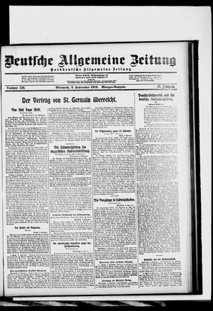 Deutsche allgemeine Zeitung vom 03.09.1919