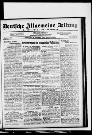 Deutsche allgemeine Zeitung vom 04.09.1919