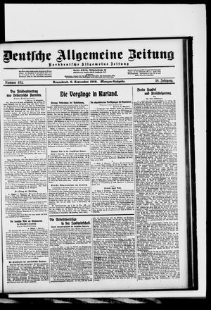 Deutsche allgemeine Zeitung vom 06.09.1919