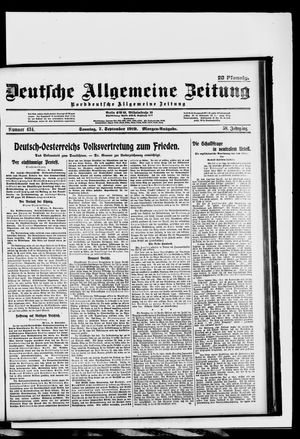 Deutsche allgemeine Zeitung vom 07.09.1919