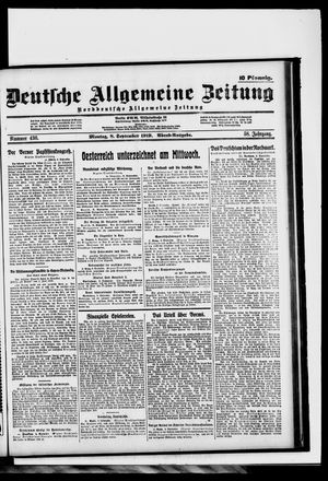 Deutsche allgemeine Zeitung vom 08.09.1919