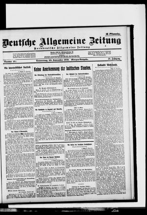Deutsche allgemeine Zeitung vom 25.09.1919