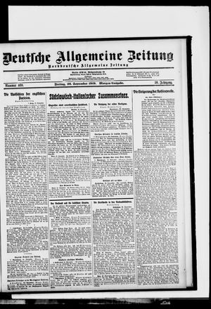 Deutsche allgemeine Zeitung vom 26.09.1919