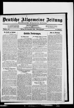Deutsche allgemeine Zeitung vom 26.09.1919
