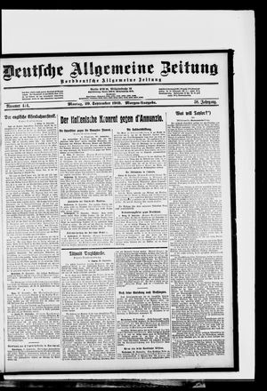 Deutsche allgemeine Zeitung vom 29.09.1919