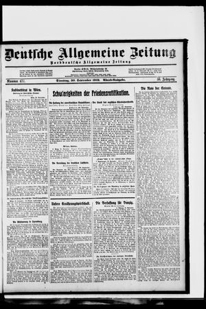 Deutsche allgemeine Zeitung vom 30.09.1919