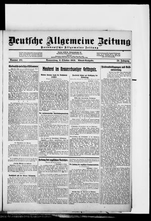 Deutsche allgemeine Zeitung on Oct 2, 1919
