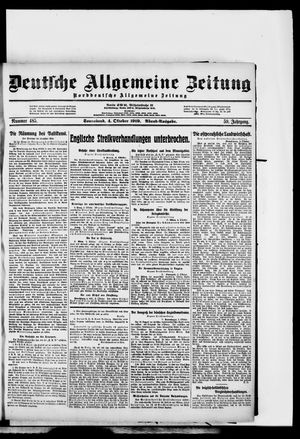 Deutsche allgemeine Zeitung vom 04.10.1919
