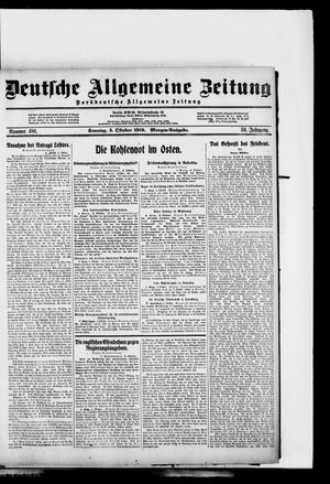 Deutsche allgemeine Zeitung vom 05.10.1919