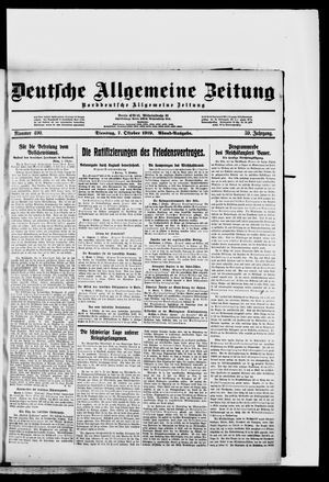 Deutsche allgemeine Zeitung vom 07.10.1919