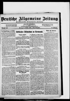 Deutsche allgemeine Zeitung vom 17.10.1919