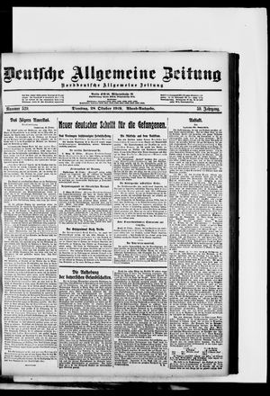 Deutsche allgemeine Zeitung vom 28.10.1919