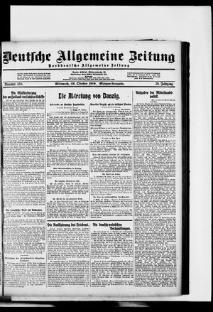 Deutsche allgemeine Zeitung vom 29.10.1919