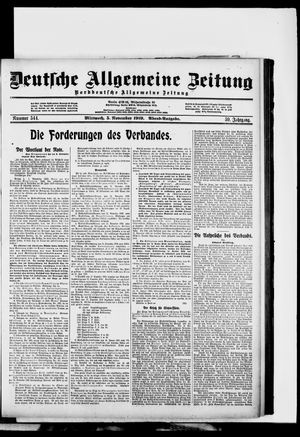 Deutsche allgemeine Zeitung vom 05.11.1919