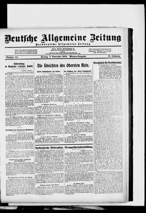 Deutsche allgemeine Zeitung vom 07.11.1919