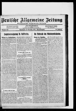 Deutsche allgemeine Zeitung vom 15.11.1919