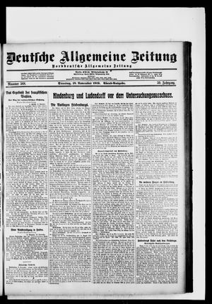Deutsche allgemeine Zeitung vom 18.11.1919