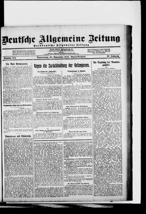 Deutsche allgemeine Zeitung vom 27.11.1919