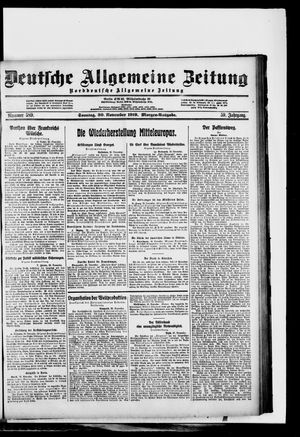 Deutsche allgemeine Zeitung vom 30.11.1919