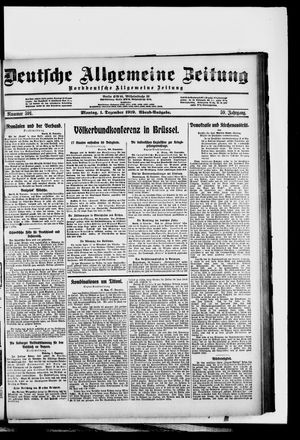 Deutsche allgemeine Zeitung vom 01.12.1919