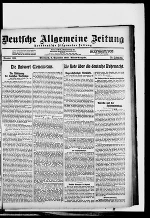 Deutsche allgemeine Zeitung vom 03.12.1919