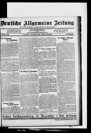 Deutsche allgemeine Zeitung vom 09.12.1919