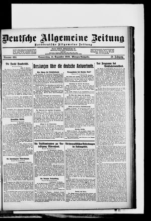 Deutsche allgemeine Zeitung vom 11.12.1919
