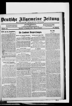 Deutsche allgemeine Zeitung vom 14.12.1919