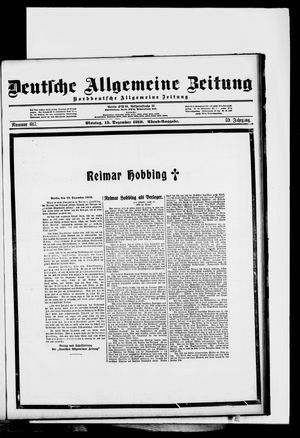 Deutsche allgemeine Zeitung vom 15.12.1919