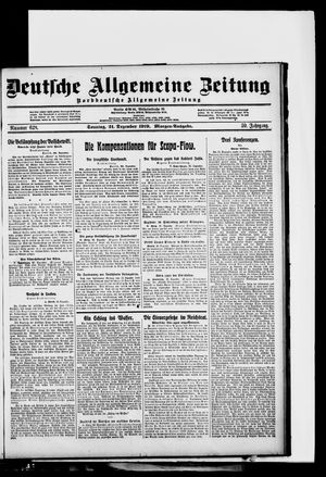 Deutsche allgemeine Zeitung vom 21.12.1919
