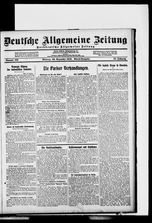 Deutsche allgemeine Zeitung vom 22.12.1919