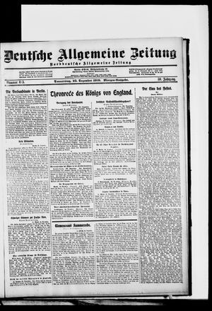 Deutsche allgemeine Zeitung vom 25.12.1919