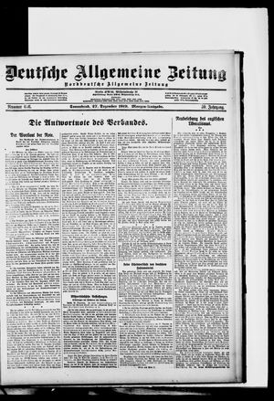 Deutsche allgemeine Zeitung on Dec 27, 1919