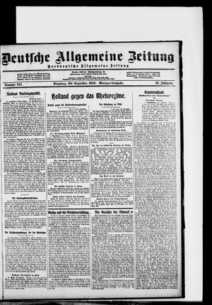 Deutsche allgemeine Zeitung on Dec 30, 1919