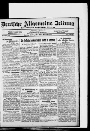 Deutsche allgemeine Zeitung vom 30.12.1919