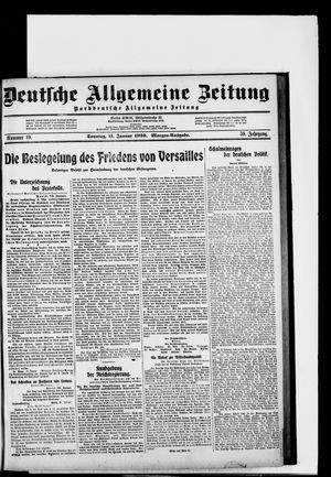 Deutsche allgemeine Zeitung on Jan 11, 1920