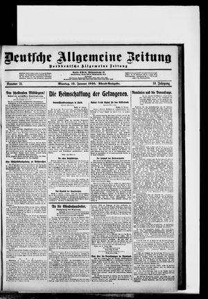 Deutsche allgemeine Zeitung on Jan 12, 1920