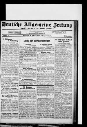 Deutsche allgemeine Zeitung on Feb 7, 1920