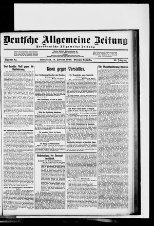 Deutsche allgemeine Zeitung vom 14.02.1920