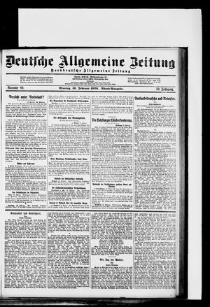 Deutsche allgemeine Zeitung on Feb 16, 1920