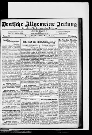 Deutsche allgemeine Zeitung on Feb 17, 1920