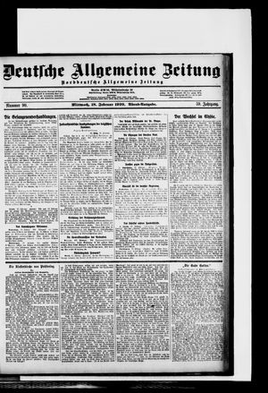 Deutsche allgemeine Zeitung on Feb 18, 1920