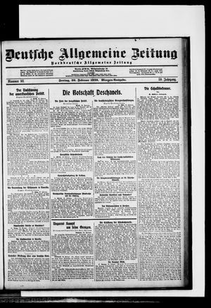 Deutsche allgemeine Zeitung on Feb 20, 1920