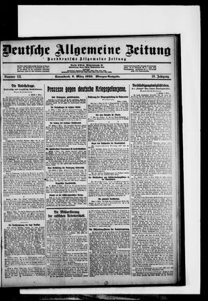 Deutsche allgemeine Zeitung on Mar 6, 1920